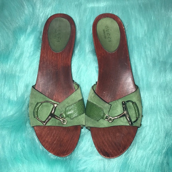 Gucci Shoes - Gucci Horsebit Suede Mules Sandals Sz 8B